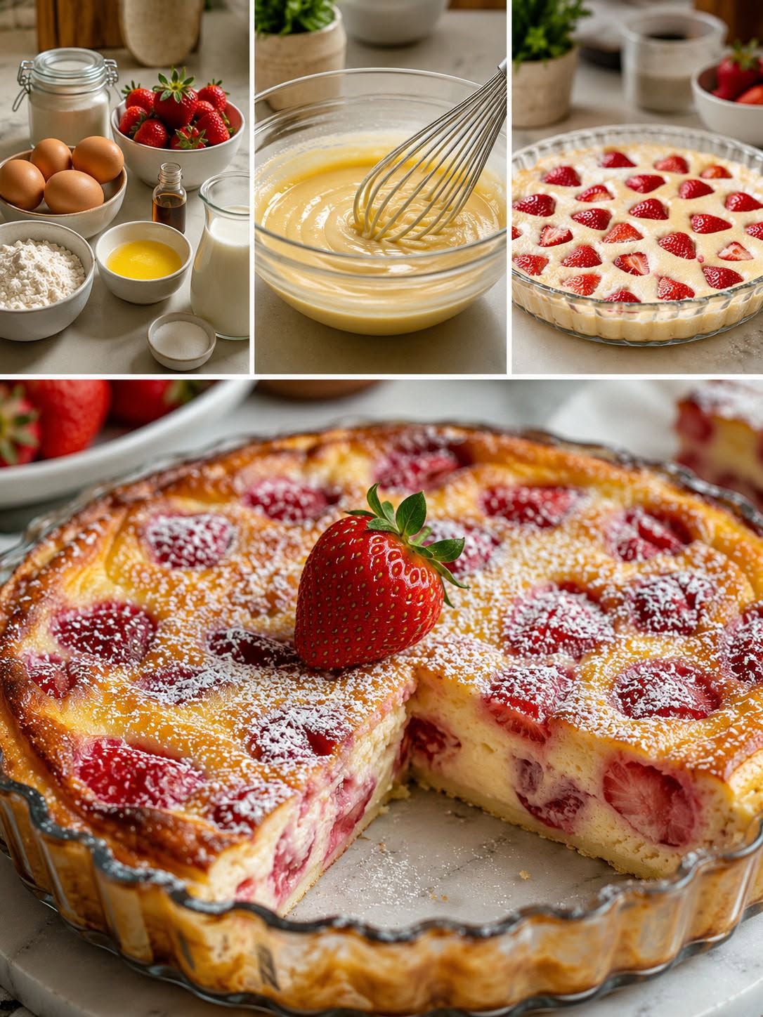 Jednoduché a šťavnaté jahodové clafoutis