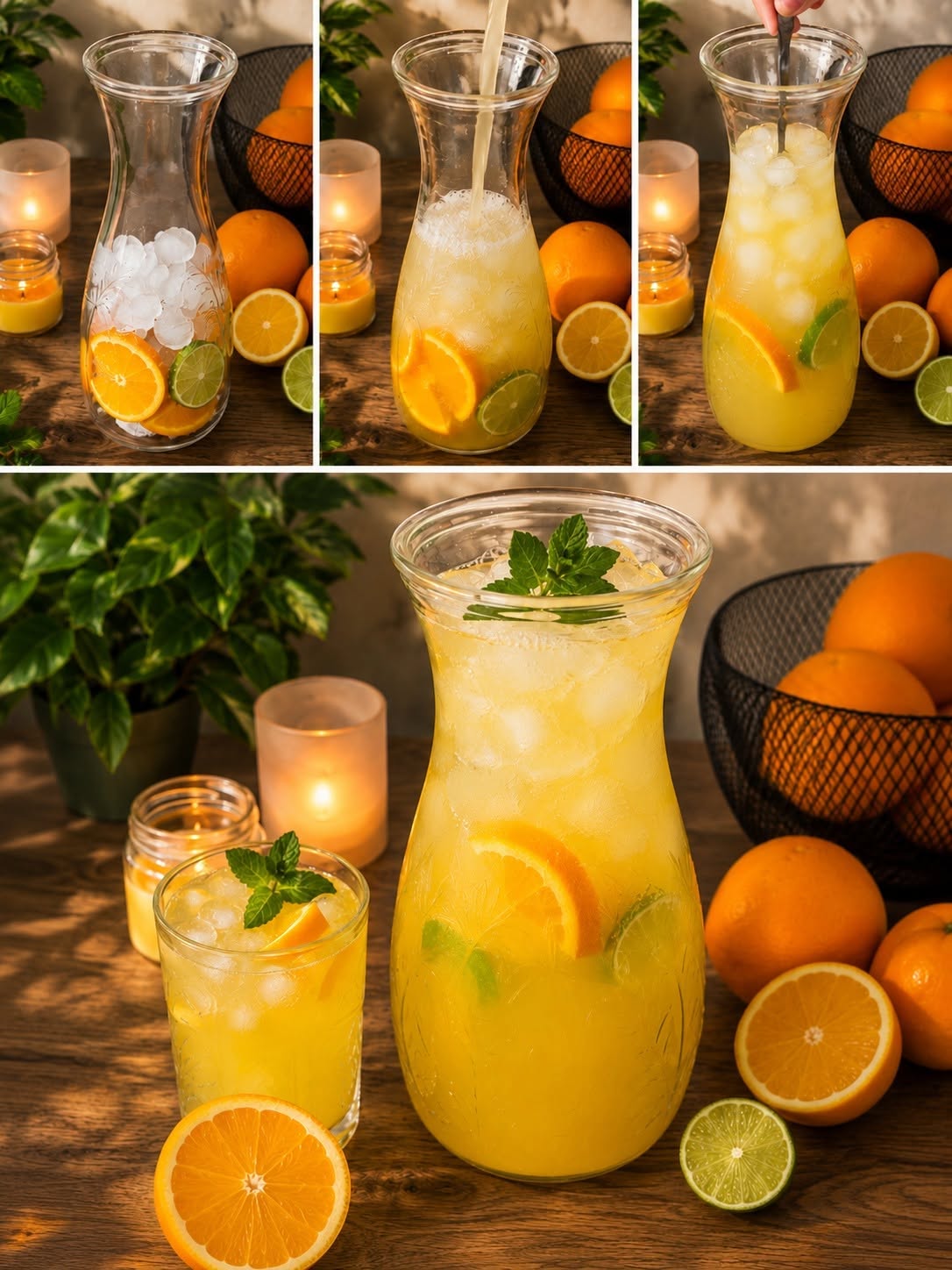 Šumivá pomarančovo-limetková limonáda