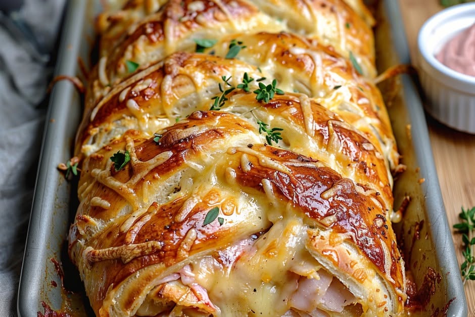 4-ingrediencie kuracieho Cordon Bleu Crescent Braid