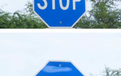 Včera sme videli modrú značku stop. Náš sused povedal, že to znamená niečo iné – viete, čo to je?