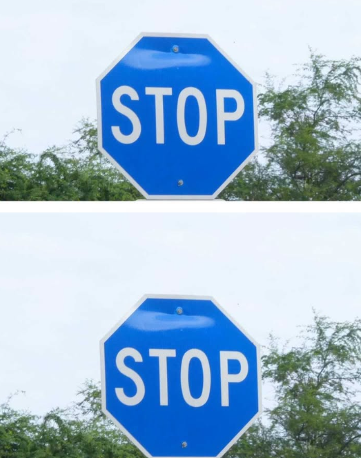 Včera sme videli modrú značku stop. Náš sused povedal, že to znamená niečo iné – viete, čo to je?