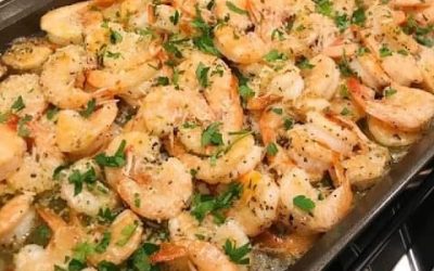 PEČENÉ KREVETY S CESNAKOM A PARMEZÁNOM